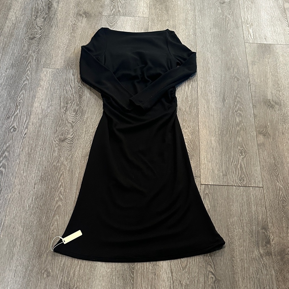 OGL Classic fleece lined Black Long Sleeve Dress